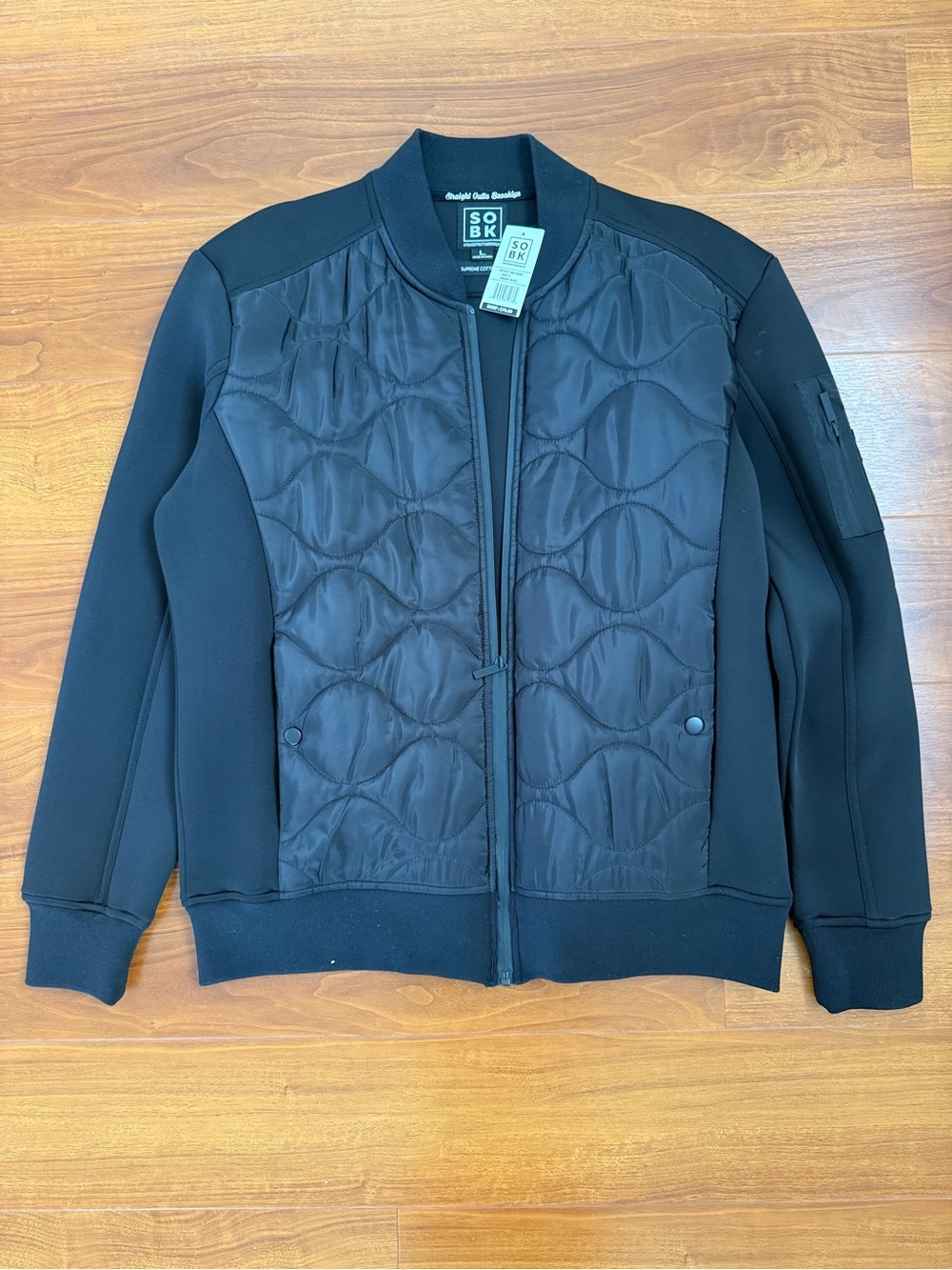Supreme Black Quilted Panel Bomber Jacket